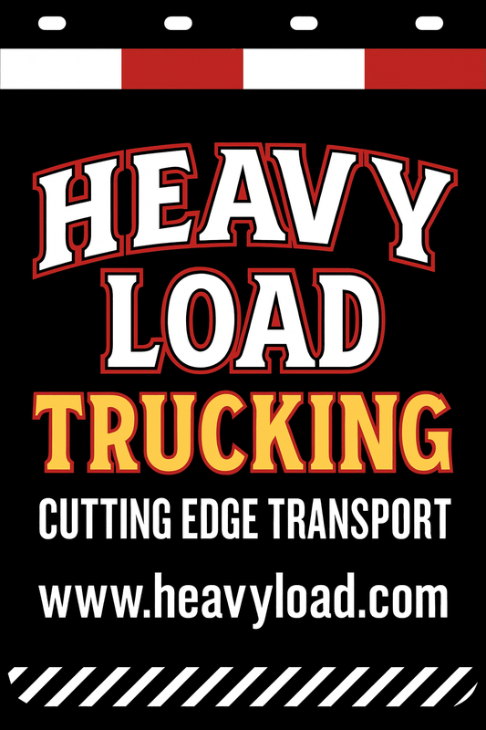 Custom Two-Color Semi-Truck, Work Truck, Box Truck Mud Flaps | Create Your Own Mud Flaps | Add Your Own Logo Or Text | Custom Mud Flap Template Designs | Mud Flaps For Compliance & Business Growth