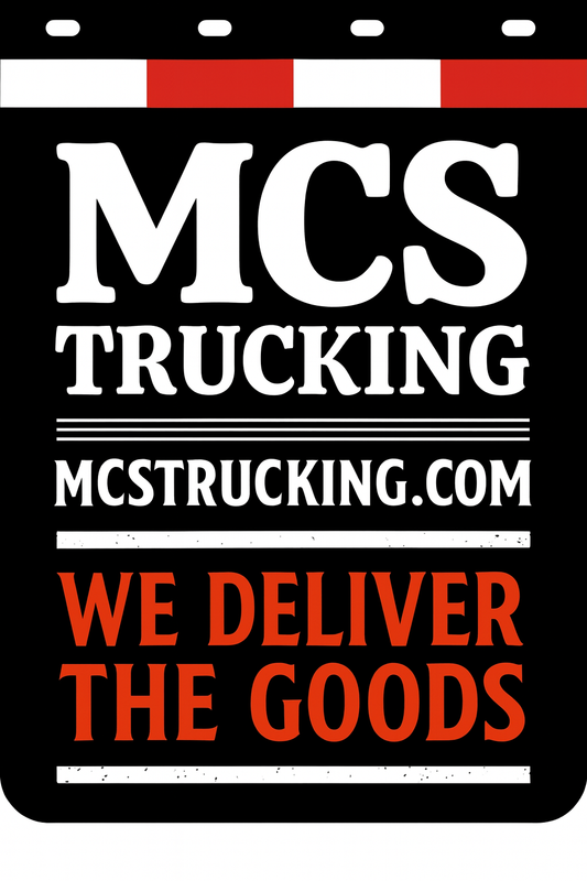 Custom Two-Color Semi-Truck, Work Truck, Box Truck Mud Flaps | Create Your Own Mud Flaps | Add Your Own Logo Or Text | Custom Mud Flap Template Designs | Mud Flaps For Compliance & Business Growth