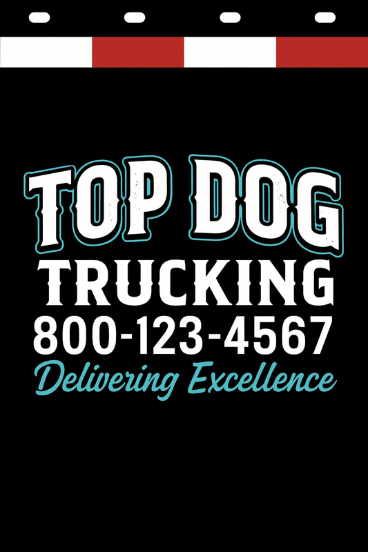 Custom Two-Color Semi-Truck, Work Truck, Box Truck Mud Flaps | Create Your Own Mud Flaps | Add Your Own Logo Or Text | Custom Mud Flap Template Designs | Mud Flaps For Compliance & Business Growth