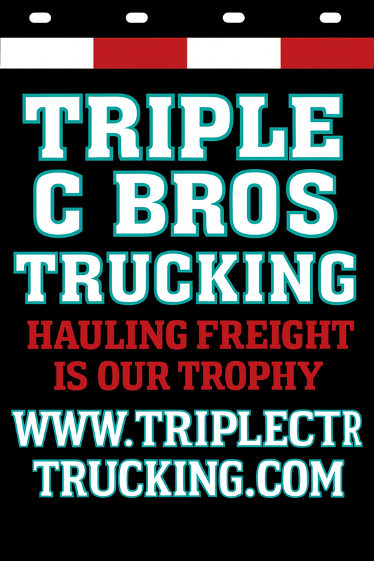 Custom Two-Color Semi-Truck, Work Truck, Box Truck Mud Flaps | Create Your Own Mud Flaps | Add Your Own Logo Or Text | Custom Mud Flap Template Designs | Mud Flaps For Compliance & Business Growth