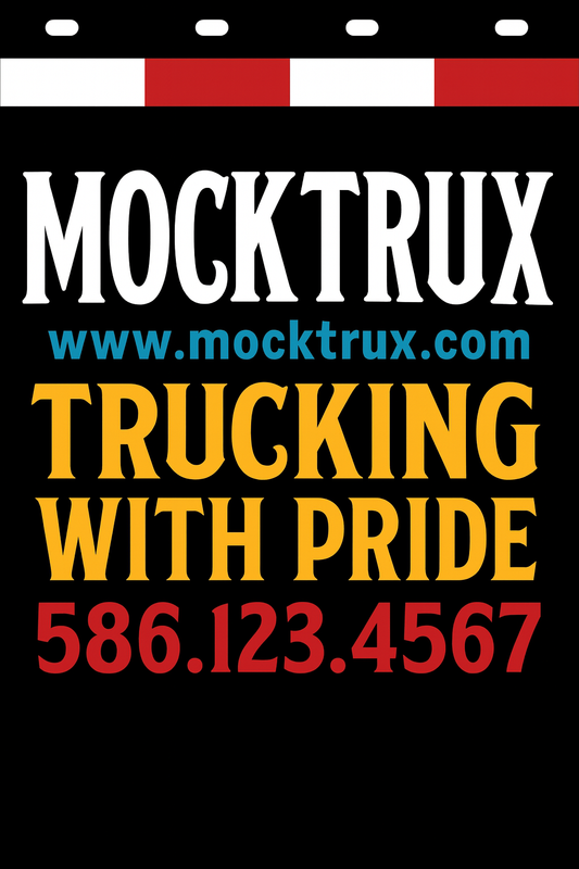 Custom Two-Color Semi-Truck, Work Truck, Box Truck Mud Flaps | Create Your Own Mud Flaps | Add Your Own Logo Or Text | Custom Mud Flap Template Designs | Mud Flaps For Compliance & Business Growth