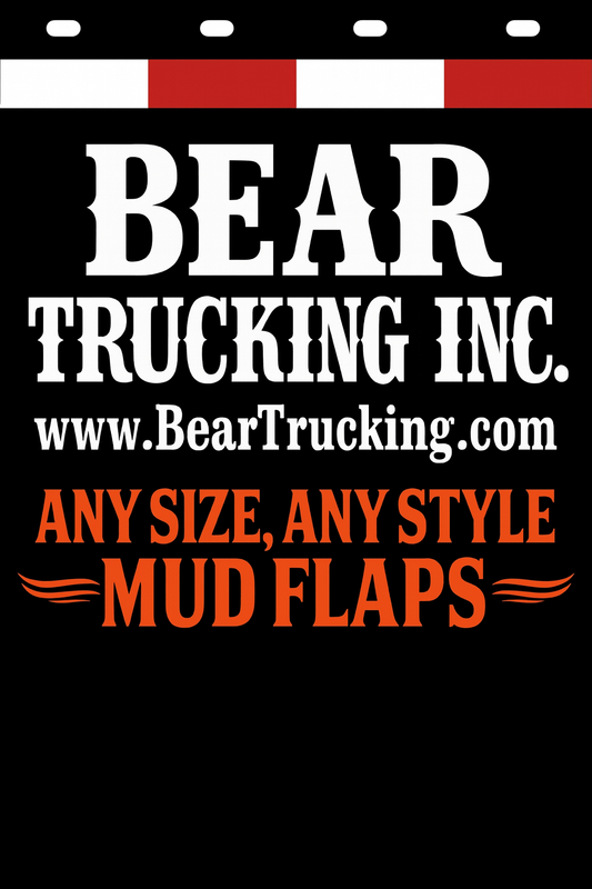 Custom Two-Color Semi-Truck, Work Truck, Box Truck Mud Flaps | Create Your Own Mud Flaps | Add Your Own Logo Or Text | Custom Mud Flap Template Designs | Mud Flaps For Compliance & Business Growth