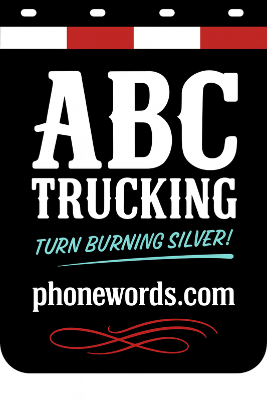 Custom Two-Color Semi-Truck, Work Truck, Box Truck Mud Flaps | Create Your Own Mud Flaps | Add Your Own Logo Or Text | Custom Mud Flap Template Designs | Mud Flaps For Compliance & Business Growth