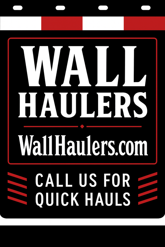 Custom Two-Color Semi-Truck, Work Truck, Box Truck Mud Flaps | Create Your Own Mud Flaps | Add Your Own Logo Or Text | Custom Mud Flap Template Designs | Mud Flaps For Compliance & Business Growth