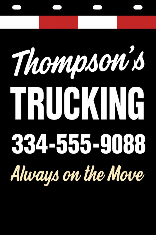Custom Two-Color Semi-Truck, Work Truck, Box Truck Mud Flaps | Create Your Own Mud Flaps | Add Your Own Logo Or Text | Custom Mud Flap Template Designs | Mud Flaps For Compliance & Business Growth