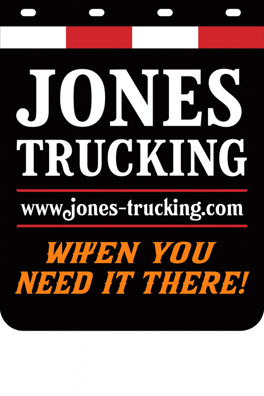 Custom Two-Color Semi-Truck, Work Truck, Box Truck Mud Flaps | Create Your Own Mud Flaps | Add Your Own Logo Or Text | Custom Mud Flap Template Designs | Mud Flaps For Compliance & Business Growth