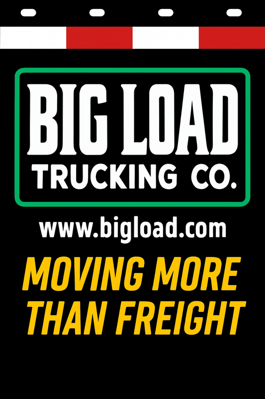 Custom Two-Color Semi-Truck, Work Truck, Box Truck Mud Flaps | Create Your Own Mud Flaps | Add Your Own Logo Or Text | Custom Mud Flap Template Designs | Mud Flaps For Compliance & Business Growth