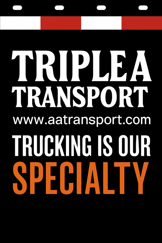 Custom Two-Color Semi-Truck, Work Truck, Box Truck Mud Flaps | Create Your Own Mud Flaps | Add Your Own Logo Or Text | Custom Mud Flap Template Designs | Mud Flaps For Compliance & Business Growth