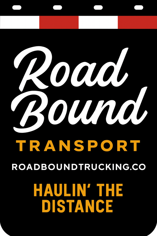 Custom Two-Color Semi-Truck, Work Truck, Box Truck Mud Flaps | Create Your Own Mud Flaps | Add Your Own Logo Or Text | Custom Mud Flap Template Designs | Mud Flaps For Compliance & Business Growth