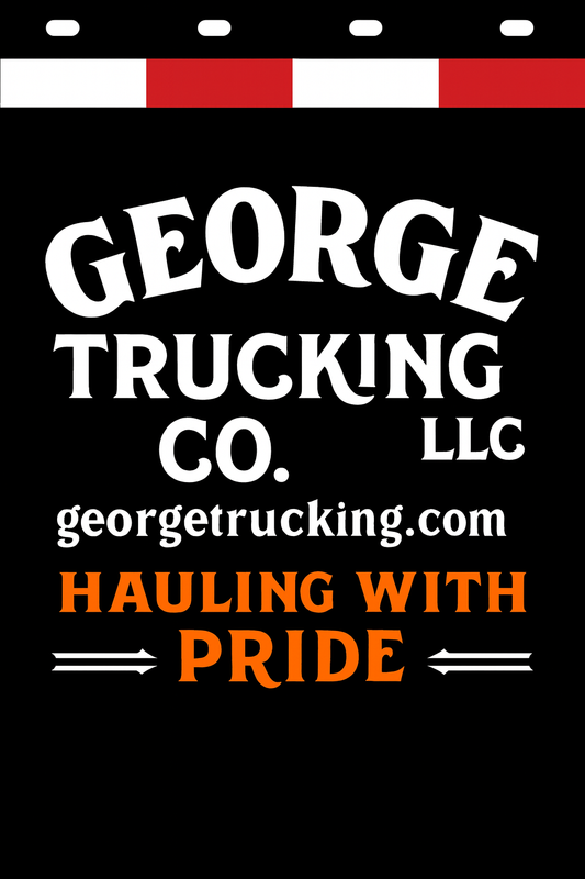 Custom Two-Color Semi-Truck, Work Truck, Box Truck Mud Flaps | Create Your Own Mud Flaps | Add Your Own Logo Or Text | Custom Mud Flap Template Designs | Mud Flaps For Compliance & Business Growth
