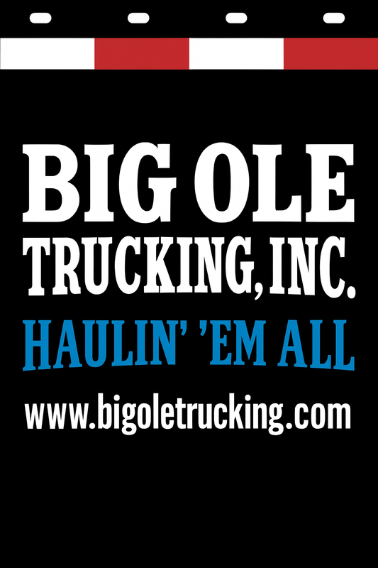 Custom Two-Color Semi-Truck, Work Truck, Box Truck Mud Flaps | Create Your Own Mud Flaps | Add Your Own Logo Or Text | Custom Mud Flap Template Designs | Mud Flaps For Compliance & Business Growth