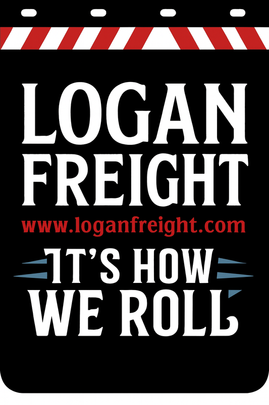 Custom Two-Color Semi-Truck, Work Truck, Box Truck Mud Flaps | Create Your Own Mud Flaps | Add Your Own Logo Or Text | Custom Mud Flap Template Designs | Mud Flaps For Compliance & Business Growth