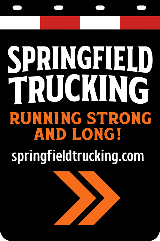 Custom Two-Color Semi-Truck, Work Truck, Box Truck Mud Flaps | Create Your Own Mud Flaps | Add Your Own Logo Or Text | Custom Mud Flap Template Designs | Mud Flaps For Compliance & Business Growth