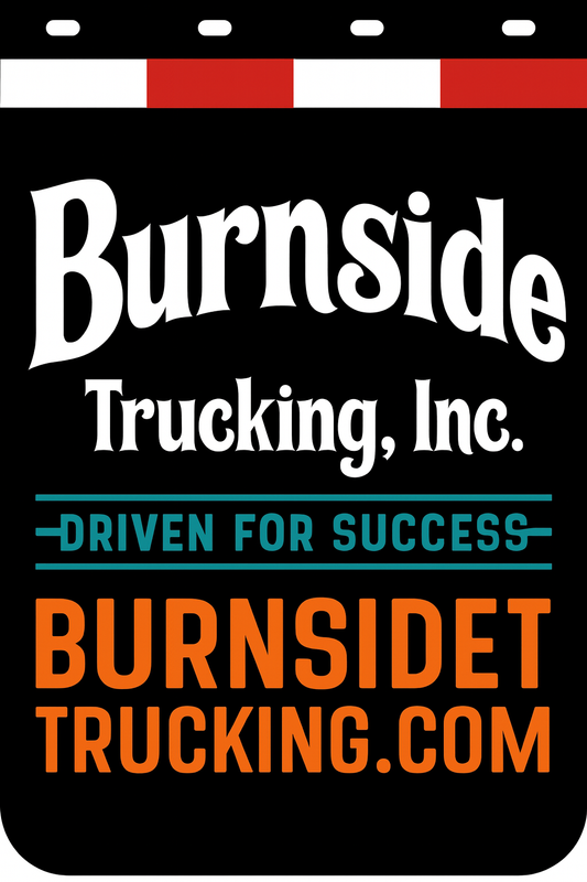 Custom Two-Color Semi-Truck, Work Truck, Box Truck Mud Flaps | Create Your Own Mud Flaps | Add Your Own Logo Or Text | Custom Mud Flap Template Designs | Mud Flaps For Compliance & Business Growth