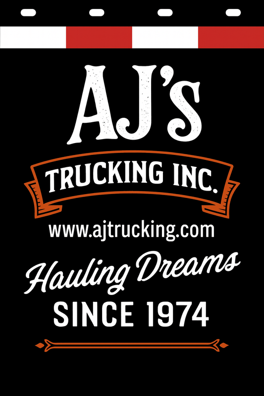 Custom Two-Color Semi-Truck, Work Truck, Box Truck Mud Flaps | Create Your Own Mud Flaps | Add Your Own Logo Or Text | Custom Mud Flap Template Designs | Mud Flaps For Compliance & Business Growth