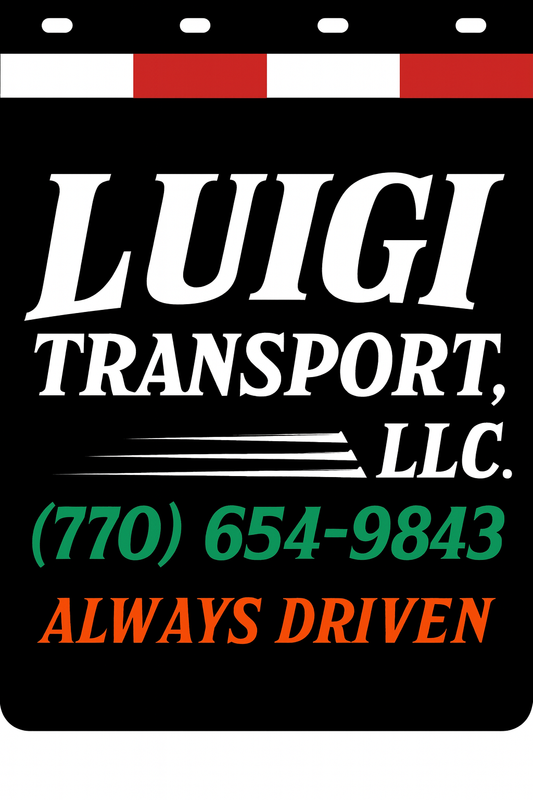 Custom Two-Color Semi-Truck, Work Truck, Box Truck Mud Flaps | Create Your Own Mud Flaps | Add Your Own Logo Or Text | Custom Mud Flap Template Designs | Mud Flaps For Compliance & Business Growth
