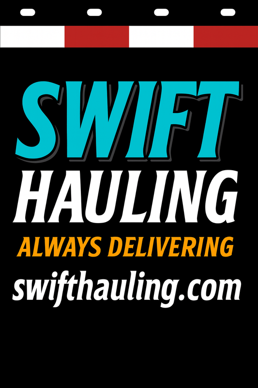 Custom Two-Color Semi-Truck, Work Truck, Box Truck Mud Flaps | Create Your Own Mud Flaps | Add Your Own Logo Or Text | Custom Mud Flap Template Designs | Mud Flaps For Compliance & Business Growth