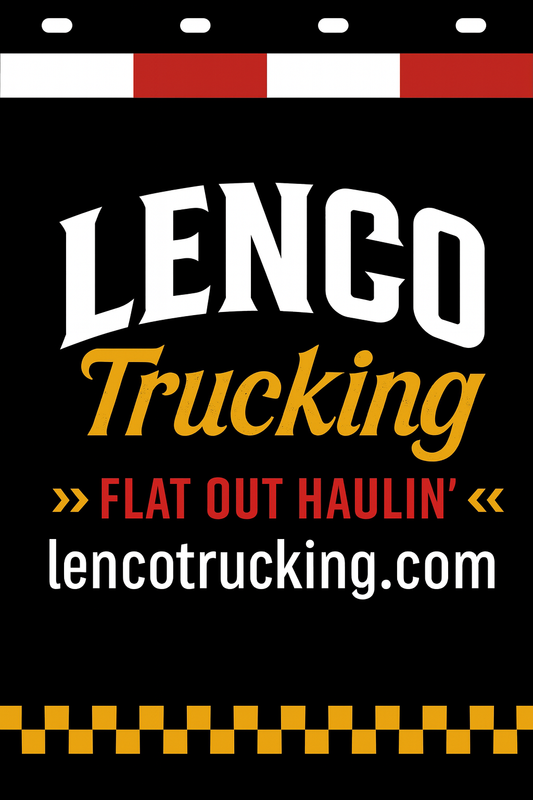 Custom Two-Color Semi-Truck, Work Truck, Box Truck Mud Flaps | Create Your Own Mud Flaps | Add Your Own Logo Or Text | Custom Mud Flap Template Designs | Mud Flaps For Compliance & Business Growth