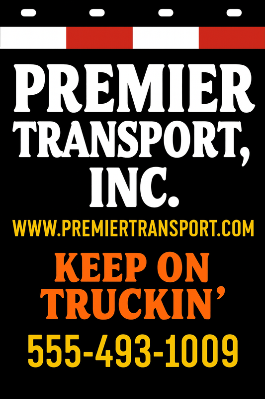 Custom Two-Color Semi-Truck, Work Truck, Box Truck Mud Flaps | Create Your Own Mud Flaps | Add Your Own Logo Or Text | Custom Mud Flap Template Designs | Mud Flaps For Compliance & Business Growth