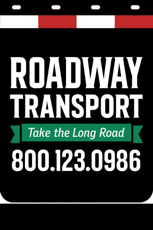 Custom Two-Color Semi-Truck, Work Truck, Box Truck Mud Flaps | Create Your Own Mud Flaps | Add Your Own Logo Or Text | Custom Mud Flap Template Designs | Mud Flaps For Compliance & Business Growth
