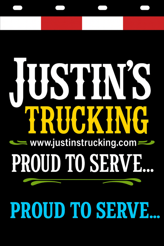 Custom Two-Color Semi-Truck, Work Truck, Box Truck Mud Flaps | Create Your Own Mud Flaps | Add Your Own Logo Or Text | Custom Mud Flap Template Designs | Mud Flaps For Compliance & Business Growth