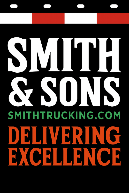 Custom Two-Color Semi-Truck, Work Truck, Box Truck Mud Flaps | Create Your Own Mud Flaps | Add Your Own Logo Or Text | Custom Mud Flap Template Designs | Mud Flaps For Compliance & Business Growth
