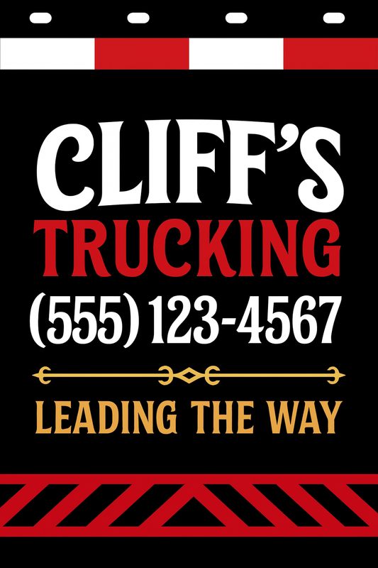 Custom Two-Color Semi-Truck, Work Truck, Box Truck Mud Flaps | Create Your Own Mud Flaps | Add Your Own Logo Or Text | Custom Mud Flap Template Designs | Mud Flaps For Compliance & Business Growth