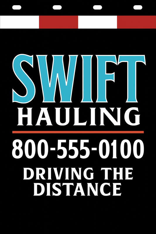 Custom Two-Color Semi-Truck, Work Truck, Box Truck Mud Flaps | Create Your Own Mud Flaps | Add Your Own Logo Or Text | Custom Mud Flap Template Designs | Mud Flaps For Compliance & Business Growth