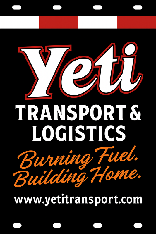 Custom Two-Color Semi-Truck, Work Truck, Box Truck Mud Flaps | Create Your Own Mud Flaps | Add Your Own Logo Or Text | Custom Mud Flap Template Designs | Mud Flaps For Compliance & Business Growth