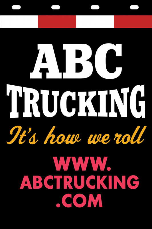 Custom Two-Color Semi-Truck, Work Truck, Box Truck Mud Flaps | Create Your Own Mud Flaps | Add Your Own Logo Or Text | Custom Mud Flap Template Designs | Mud Flaps For Compliance & Business Growth