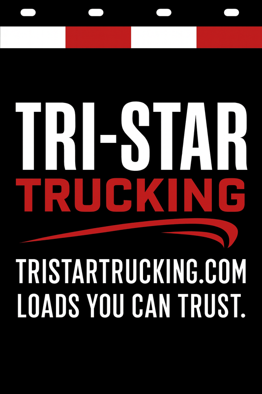Custom Two-Color Semi-Truck, Work Truck, Box Truck Mud Flaps | Create Your Own Mud Flaps | Add Your Own Logo Or Text | Custom Mud Flap Template Designs | Mud Flaps For Compliance & Business Growth