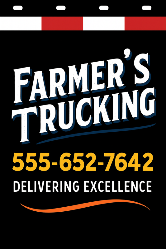 Custom Two-Color Semi-Truck, Work Truck, Box Truck Mud Flaps | Create Your Own Mud Flaps | Add Your Own Logo Or Text | Custom Mud Flap Template Designs | Mud Flaps For Compliance & Business Growth