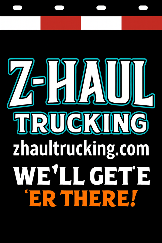 Custom Two-Color Semi-Truck, Work Truck, Box Truck Mud Flaps | Create Your Own Mud Flaps | Add Your Own Logo Or Text | Custom Mud Flap Template Designs | Mud Flaps For Compliance & Business Growth