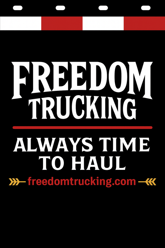 Custom Two-Color Semi-Truck, Work Truck, Box Truck Mud Flaps | Create Your Own Mud Flaps | Add Your Own Logo Or Text | Custom Mud Flap Template Designs | Mud Flaps For Compliance & Business Growth