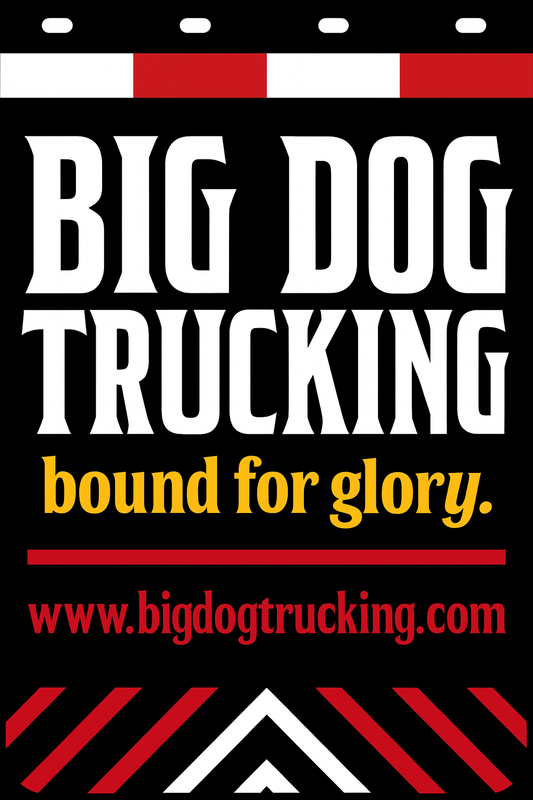 Custom Two-Color Semi-Truck, Work Truck, Box Truck Mud Flaps | Create Your Own Mud Flaps | Add Your Own Logo Or Text | Custom Mud Flap Template Designs | Mud Flaps For Compliance & Business Growth