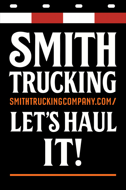 Custom Two-Color Semi-Truck, Work Truck, Box Truck Mud Flaps | Create Your Own Mud Flaps | Add Your Own Logo Or Text | Custom Mud Flap Template Designs | Mud Flaps For Compliance & Business Growth