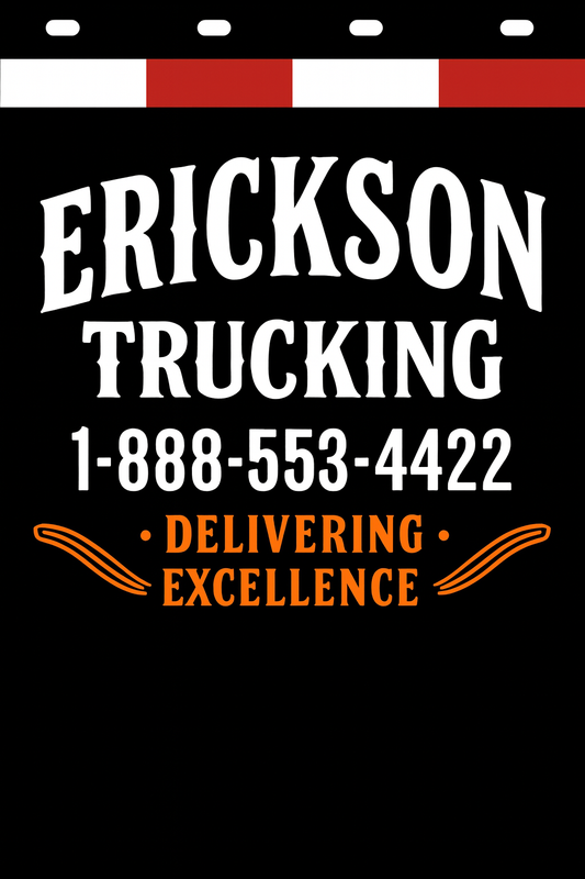 Custom Two-Color Semi-Truck, Work Truck, Box Truck Mud Flaps | Create Your Own Mud Flaps | Add Your Own Logo Or Text | Custom Mud Flap Template Designs | Mud Flaps For Compliance & Business Growth