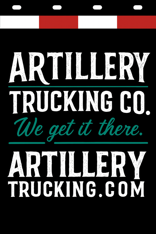 Custom Two-Color Semi-Truck, Work Truck, Box Truck Mud Flaps | Create Your Own Mud Flaps | Add Your Own Logo Or Text | Custom Mud Flap Template Designs | Mud Flaps For Compliance & Business Growth