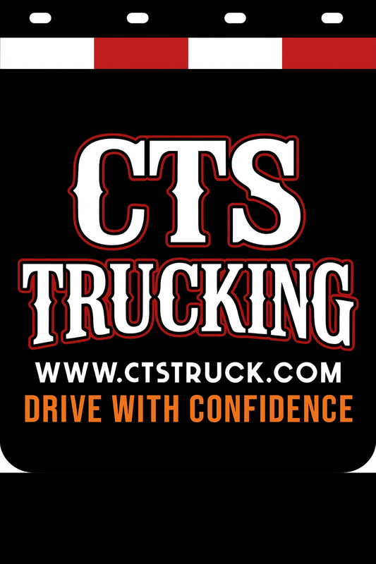 Custom Two-Color Semi-Truck, Work Truck, Box Truck Mud Flaps | Create Your Own Mud Flaps | Add Your Own Logo Or Text | Custom Mud Flap Template Designs | Mud Flaps For Compliance & Business Growth