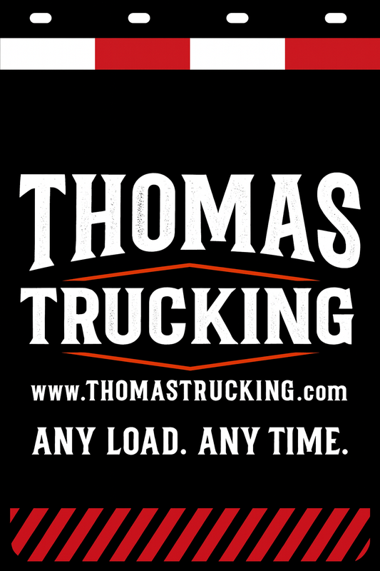 Custom Two-Color Semi-Truck, Work Truck, Box Truck Mud Flaps | Create Your Own Mud Flaps | Add Your Own Logo Or Text | Custom Mud Flap Template Designs | Mud Flaps For Compliance & Business Growth
