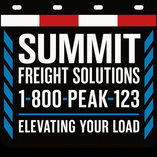 Custom Two-Color Semi-Truck, Work Truck, Box Truck Mud Flaps | Create Your Own Mud Flaps | Add Your Own Logo Or Text | Custom Mud Flap Template Designs | Mud Flaps For Compliance & Business Growth