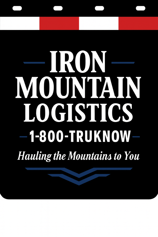 Custom Two-Color Semi-Truck, Work Truck, Box Truck Mud Flaps | Create Your Own Mud Flaps | Add Your Own Logo Or Text | Custom Mud Flap Template Designs | Mud Flaps For Compliance & Business Growth