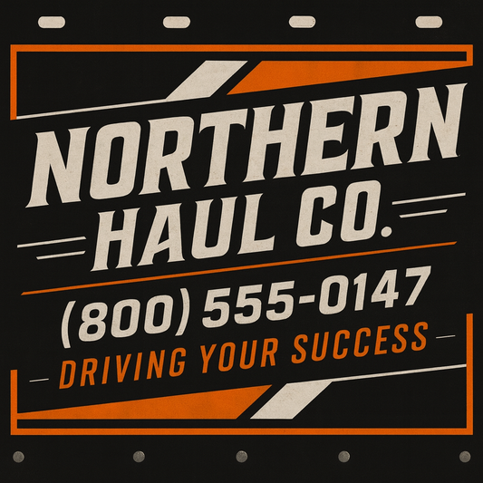 Custom Two-Color Semi-Truck, Work Truck, Box Truck Mud Flaps | Create Your Own Mud Flaps | Add Your Own Logo Or Text | Custom Mud Flap Template Designs | Mud Flaps For Compliance & Business Growth