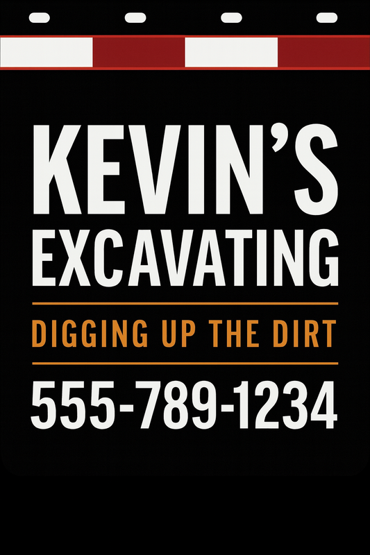 Custom Two-Color Semi-Truck, Work Truck, Box Truck Mud Flaps | Create Your Own Mud Flaps | Add Your Own Logo Or Text | Custom Mud Flap Template Designs | Mud Flaps For Compliance & Business Growth