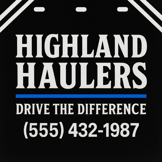 Custom Two-Color Semi-Truck, Work Truck, Box Truck Mud Flaps | Create Your Own Mud Flaps | Add Your Own Logo Or Text | Custom Mud Flap Template Designs | Mud Flaps For Compliance & Business Growth