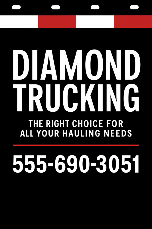 Custom Two-Color Semi-Truck, Work Truck, Box Truck Mud Flaps | Create Your Own Mud Flaps | Add Your Own Logo Or Text | Custom Mud Flap Template Designs | Mud Flaps For Compliance & Business Growth