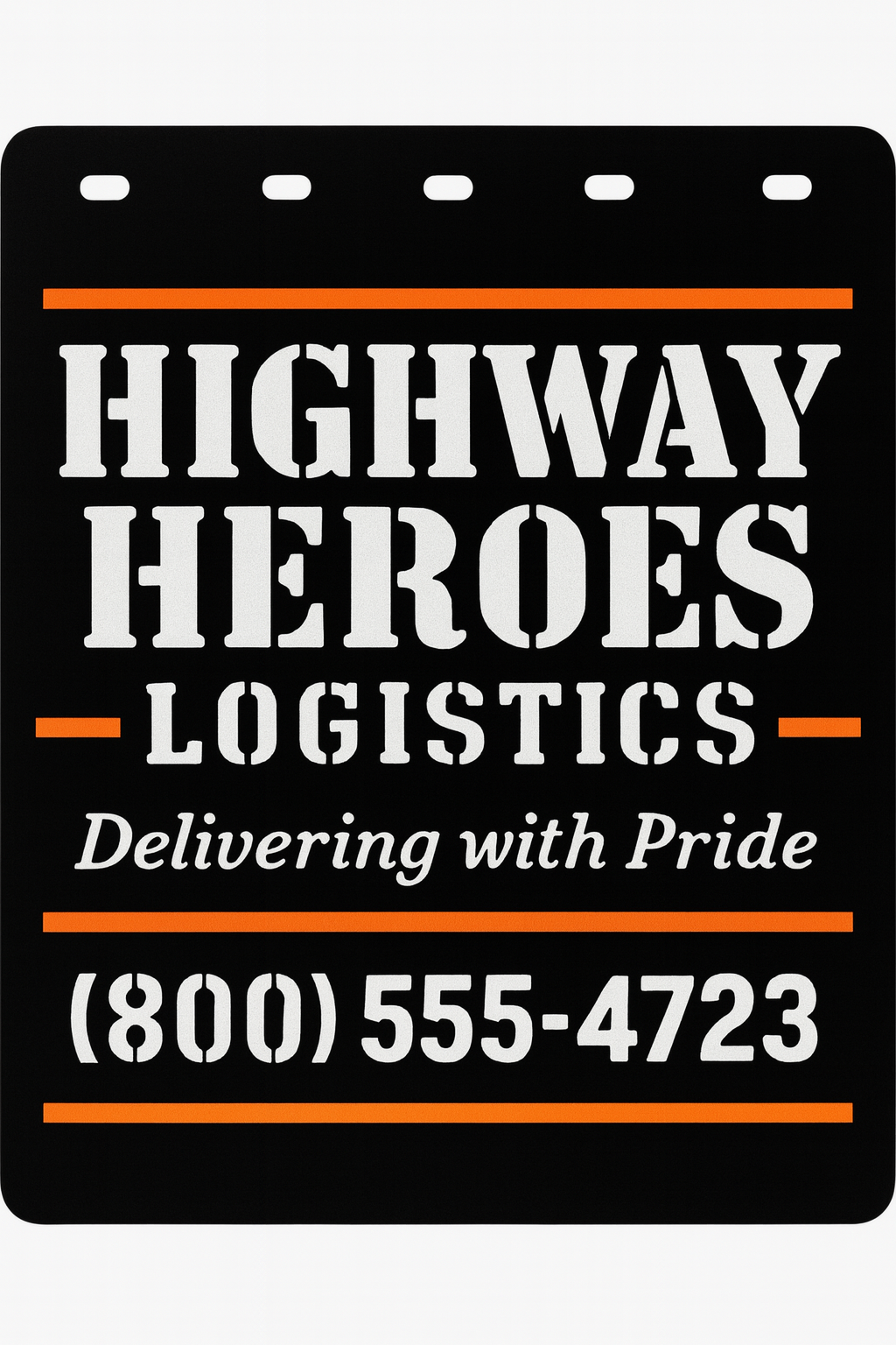Custom Two-Color Semi-Truck, Work Truck, Box Truck Mud Flaps | Create Your Own Mud Flaps | Add Your Own Logo Or Text | Custom Mud Flap Template Designs | Mud Flaps For Compliance & Business Growth
