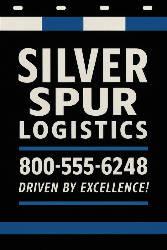 Custom Two-Color Semi-Truck, Work Truck, Box Truck Mud Flaps | Create Your Own Mud Flaps | Add Your Own Logo Or Text | Custom Mud Flap Template Designs | Mud Flaps For Compliance & Business Growth