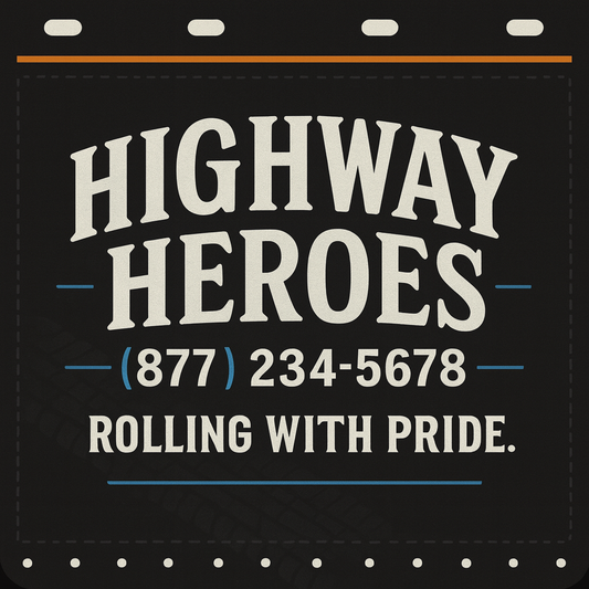 Custom Two-Color Semi-Truck, Work Truck, Box Truck Mud Flaps | Create Your Own Mud Flaps | Add Your Own Logo Or Text | Custom Mud Flap Template Designs | Mud Flaps For Compliance & Business Growth