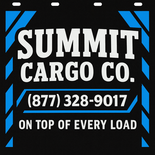 Custom Two-Color Semi-Truck, Work Truck, Box Truck Mud Flaps | Create Your Own Mud Flaps | Add Your Own Logo Or Text | Custom Mud Flap Template Designs | Mud Flaps For Compliance & Business Growth